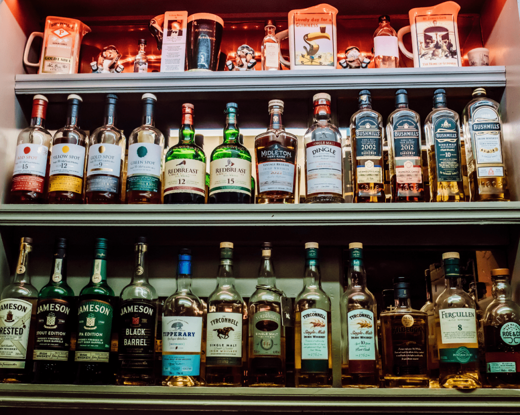 Wide variety of beers, wines, cocktails, and spirits at Pat Collins Bar