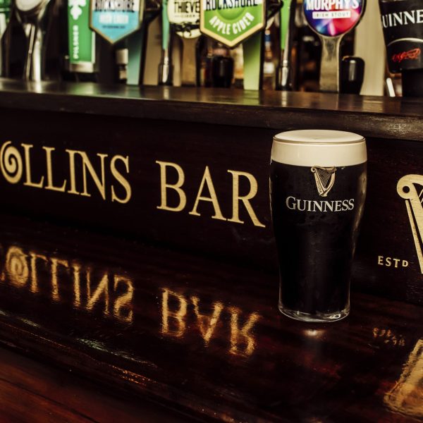 Diverse range of beers, wines, and spirits at Pat Collins Bar